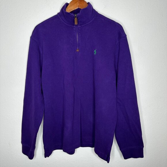 Ralph Lauren Men's‎ Purple 1/4 zip long sleeve sweater Mock Neck Sz XL - Picture 7 of 7